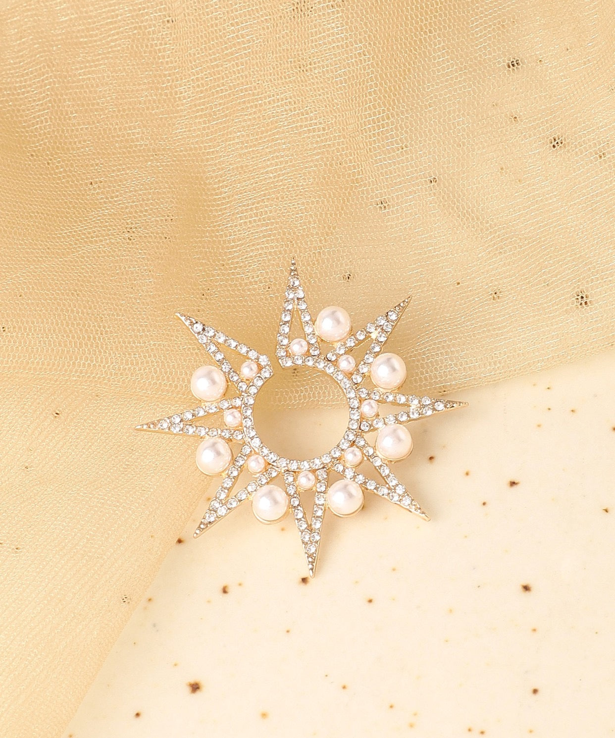 Gold colour star shape stud earrings