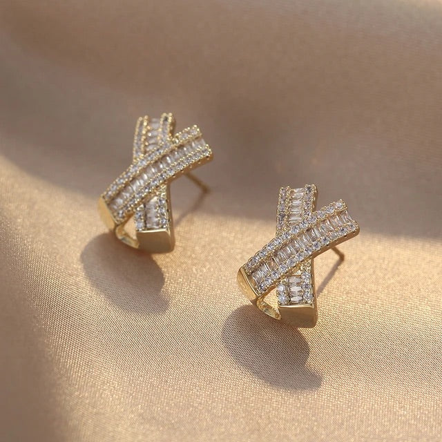 Luxury High Quality Cross Zircon Earrings