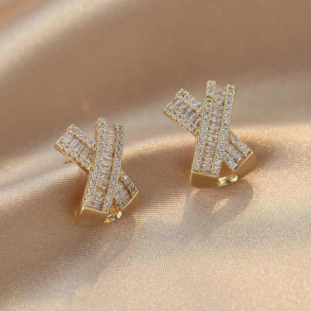 Luxury High Quality Cross Zircon Earrings