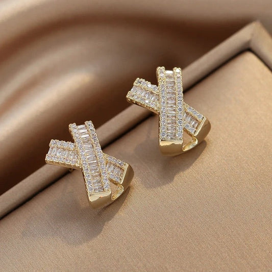 Luxury High Quality Cross Zircon Earrings