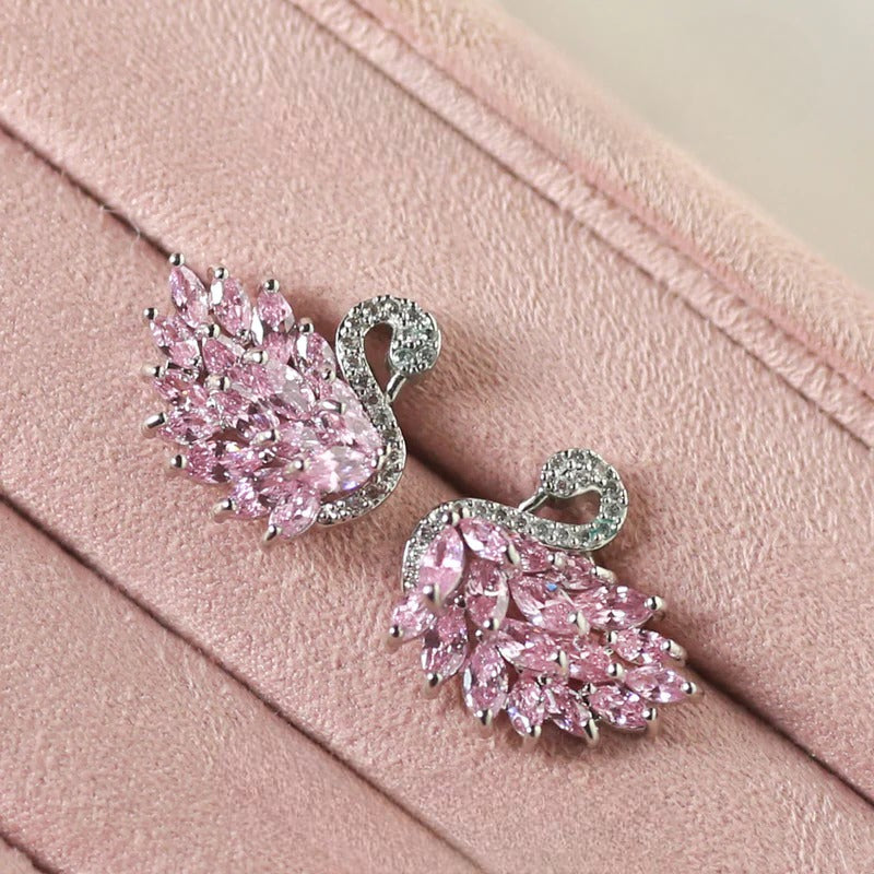 Swan style crystal Rhinestone Charming Earrings